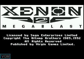 Title screen of the game Xenon 2 - Megablast on Sega Megadrive
