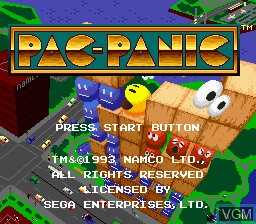 Title screen of the game Pac-Panic on Sega Megadrive