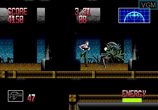 Menu screen of the game Alien 3 on Sega Megadrive