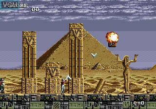 Menu screen of the game Atomic Runner on Sega Megadrive