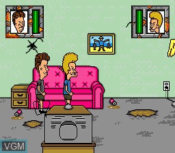 Menu screen of the game Beavis and Butt-head on Sega Megadrive