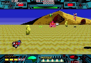 Menu screen of the game Burning Force on Sega Megadrive