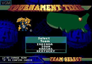 Menu screen of the game College Slam on Sega Megadrive