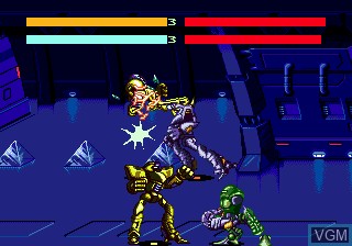 Menu screen of the game Cyborg Justice on Sega Megadrive
