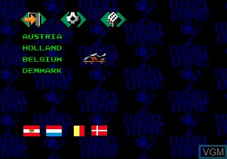 Menu screen of the game Dino Dini's Soccer on Sega Megadrive
