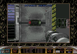 Menu screen of the game Duke Nukem 3D on Sega Megadrive