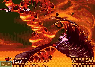 Menu screen of the game Earthworm Jim on Sega Megadrive