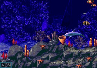 Menu screen of the game Ecco - The Tides of Time on Sega Megadrive