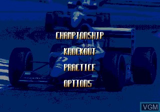 Menu screen of the game F1 World Championship Edition on Sega Megadrive