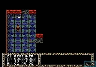 Menu screen of the game Fatal Labyrinth on Sega Megadrive