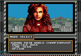 Menu screen of the game Ferrari Grand Prix Challenge on Sega Megadrive