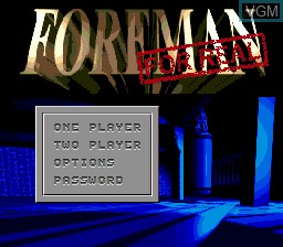 Menu screen of the game Foreman For Real on Sega Megadrive