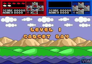 Menu screen of the game Gadget Twins on Sega Megadrive