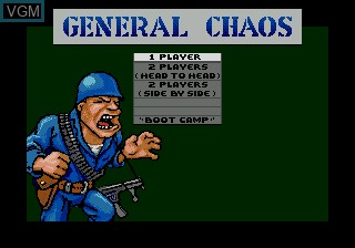 Menu screen of the game General Chaos on Sega Megadrive