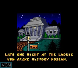 Menu screen of the game Goofy's Hysterical History Tour on Sega Megadrive