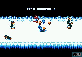 Menu screen of the game James Pond II - Codename - Robocod on Sega Megadrive