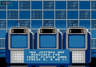 Menu screen of the game Jeopardy! Sports Edition on Sega Megadrive