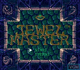 Menu screen of the game Jewel Master on Sega Megadrive