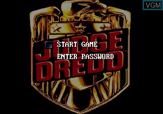 Menu screen of the game Judge Dredd on Sega Megadrive