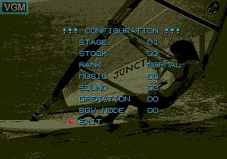 Menu screen of the game Junction on Sega Megadrive
