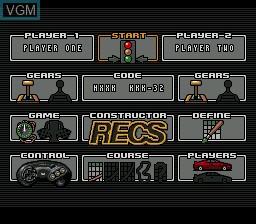 Menu screen of the game Lotus II - R.E.C.S on Sega Megadrive