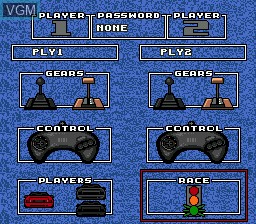 Menu screen of the game Lotus Turbo Challenge on Sega Megadrive