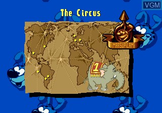 Menu screen of the game Marsupilami on Sega Megadrive