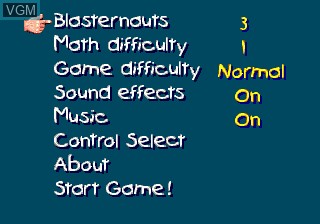 Menu screen of the game Math Blaster - Episode 1 on Sega Megadrive