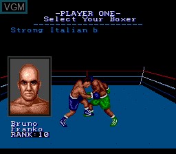 Menu screen of the game Muhammad Ali Heavyweight Boxing on Sega Megadrive
