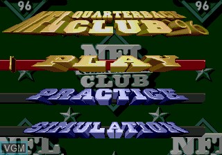 Menu screen of the game NFL Quarterback Club 96 on Sega Megadrive