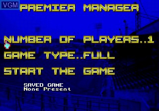 Menu screen of the game Premier Manager on Sega Megadrive