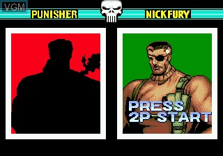 Menu screen of the game Punisher, The on Sega Megadrive