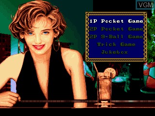 Menu screen of the game Side Pocket on Sega Megadrive