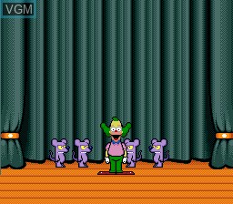 Menu screen of the game Krusty's Super Fun House on Sega Megadrive