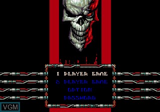 Menu screen of the game Skeleton Krew on Sega Megadrive