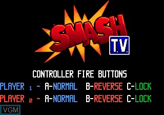 Menu screen of the game Super Smash T.V. on Sega Megadrive