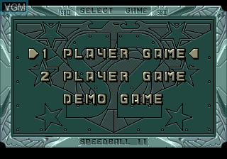 Menu screen of the game Speedball 2 - Brutal Deluxe on Sega Megadrive
