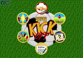 Menu screen of the game Super Kick Off on Sega Megadrive