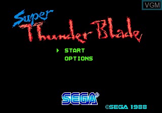 Menu screen of the game Super Thunder Blade on Sega Megadrive