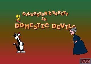 Menu screen of the game Sylvester and Tweety in Cagey Capers on Sega Megadrive