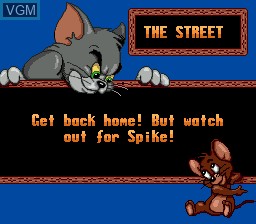 Menu screen of the game Tom and Jerry - Frantic Antics! on Sega Megadrive