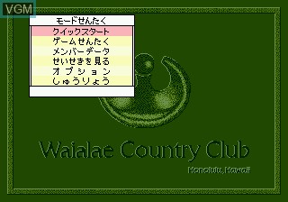 Menu screen of the game New 3D Golf Simulation - Waialae no Kiseki on Sega Megadrive