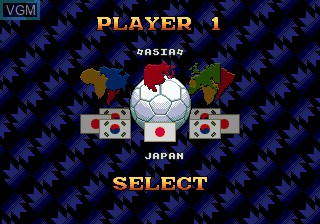 Menu screen of the game World Trophy Soccer on Sega Megadrive