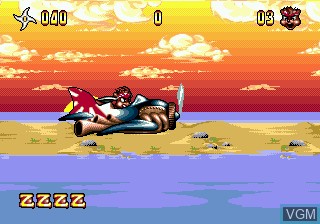 Menu screen of the game Zero the Kamikaze Squirrel on Sega Megadrive