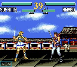 In-game screen of the game Soul Blade on Sega Megadrive
