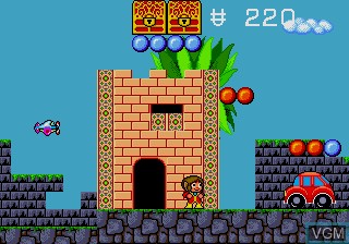 In-game screen of the game Alex Kidd in the Enchanted Castle on Sega Megadrive