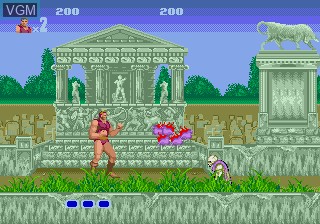 In-game screen of the game Altered Beast on Sega Megadrive