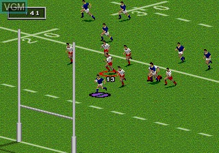 In-game screen of the game Australian Rugby League on Sega Megadrive