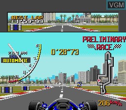 In-game screen of the game Ayrton Senna's Super Monaco GP II on Sega Megadrive