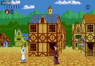 In-game screen of the game Beauty and the Beast - Belle's Quest on Sega Megadrive